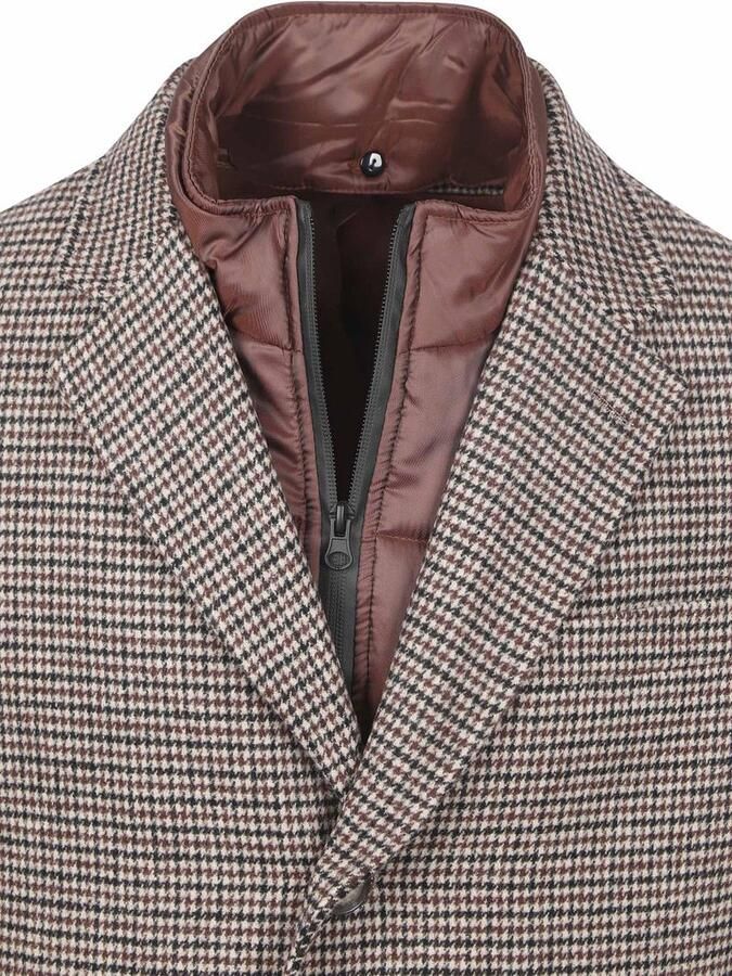 Suitable Mantel Coat Wol Pepita Beige Camel - Foto 4