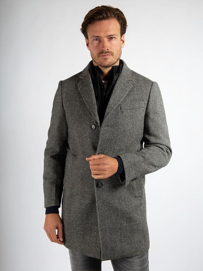 Suitable Mantel Coat Wol Pepita Pepper Grey - Foto 2