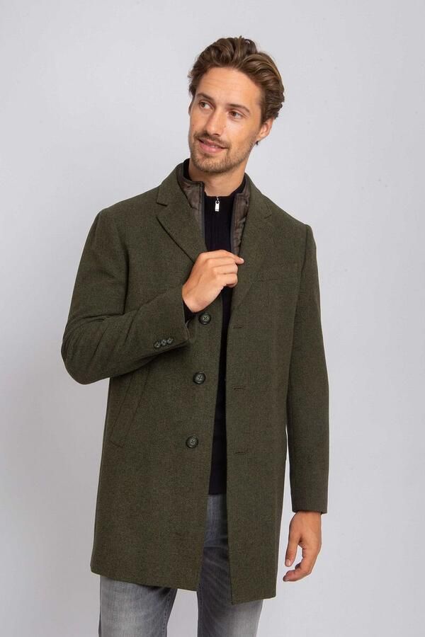 Suitable Coat Wol Twill Donkergroen - Foto 4
