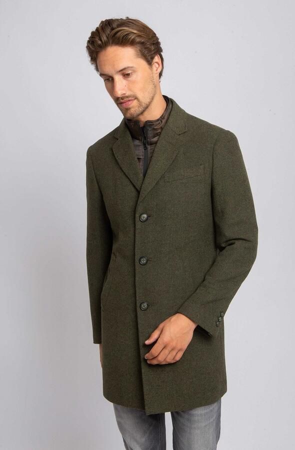 Suitable Coat Wol Twill Donkergroen - Foto 5