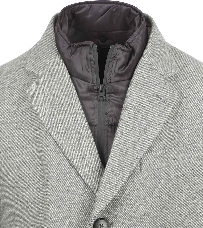 Suitable Coat Wol Twill Grijs