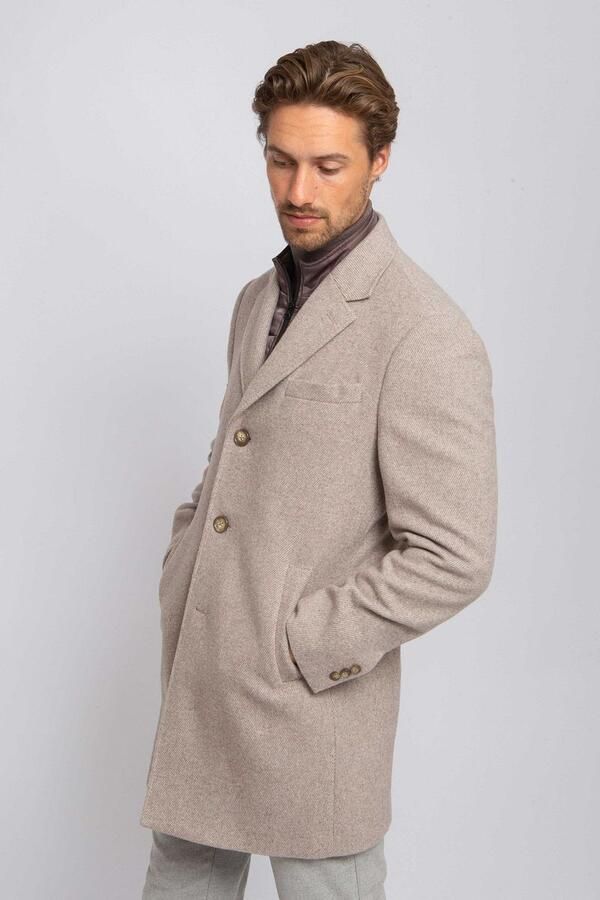 Suitable Trainingsjack Coat Wol Twill Sand - Foto 3