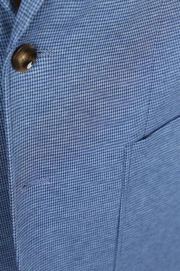 Suitable Blazer Colbert Face Print Jeans Blauw - Foto 4