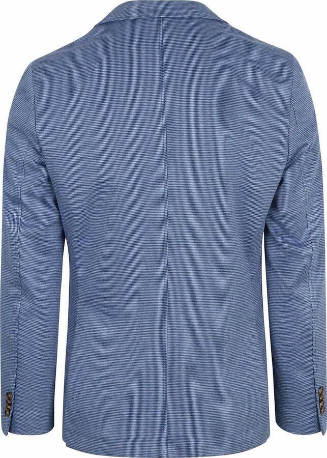 Suitable Blazer Colbert Face Print Jeans Blauw