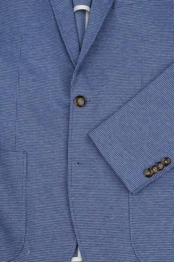 Suitable Blazer Colbert Face Print Jeans Blauw - Foto 3
