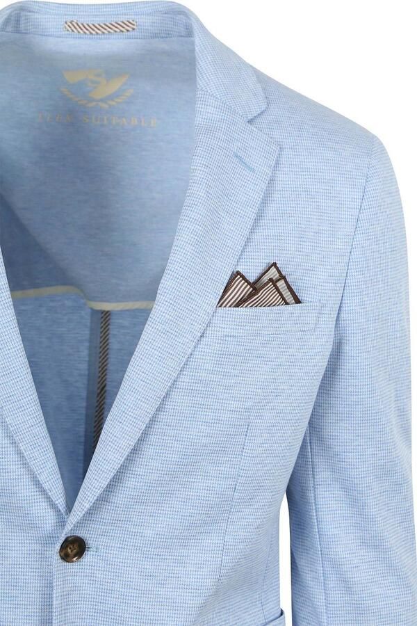 Suitable Blazer Colbert Face Print Lichtblauw - Foto 4