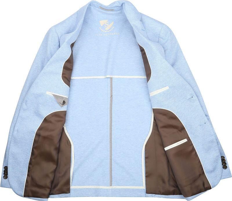 Suitable Blazer Colbert Face Print Lichtblauw - Foto 3