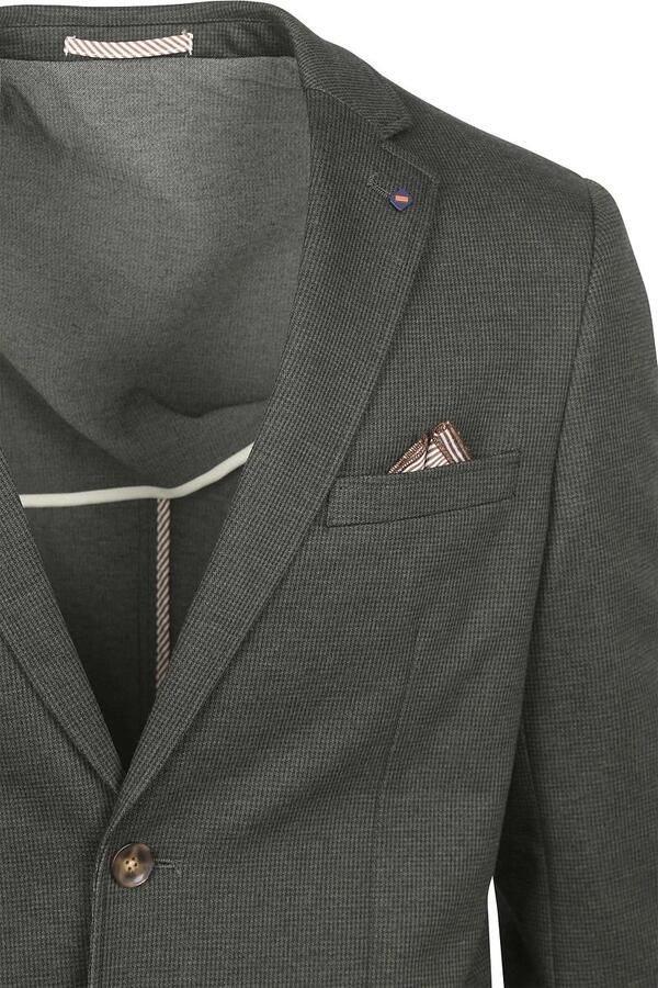 Suitable Blazer Colbert Fame Pied de Poule Donkergroen