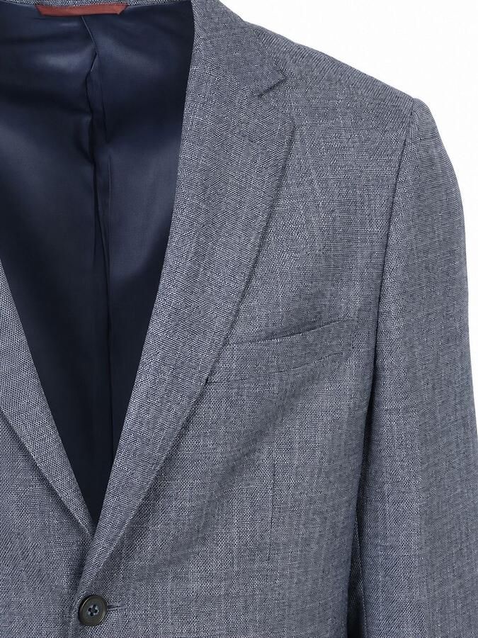 Suitable Blazer Colbert Fine Structure Blauw
