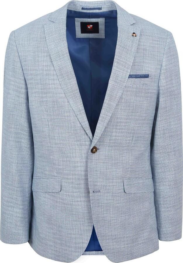 Suitable Blazer Colbert Grou Print Lichtblauw