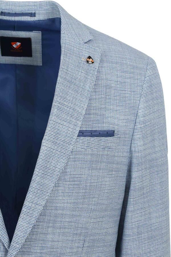 Suitable Blazer Colbert Grou Print Lichtblauw - Foto 4