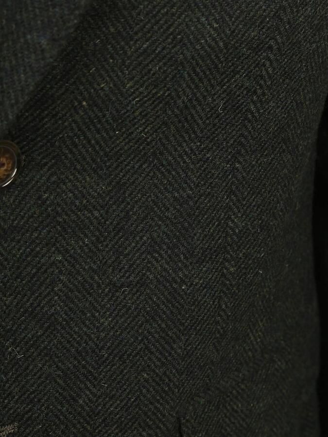 Suitable Colbert Herringbone Merinowol Donkergroen - Foto 5