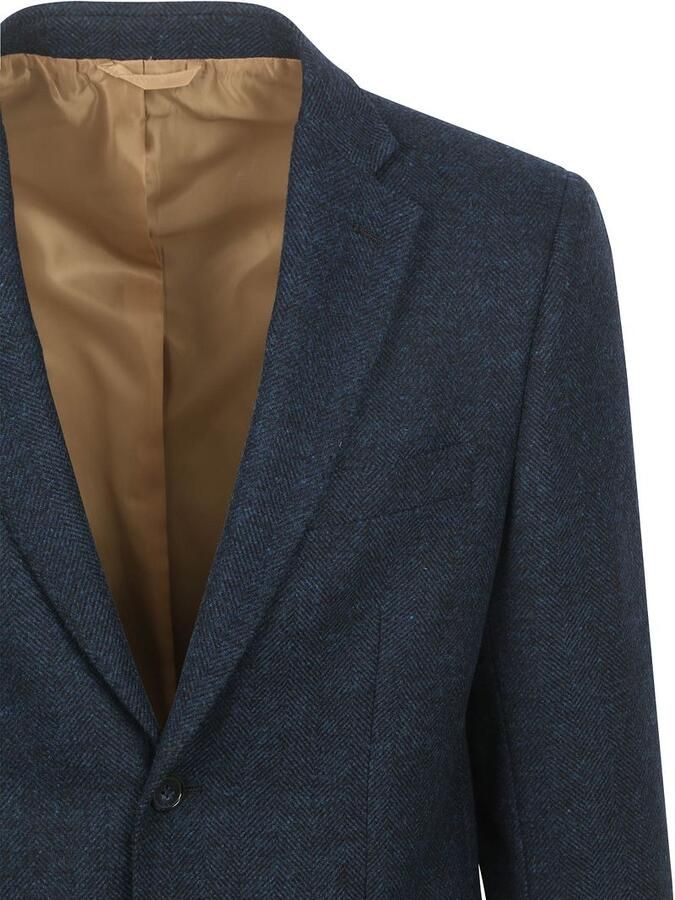 Suitable Colbert Herringbone Merinowol Navy - Foto 4
