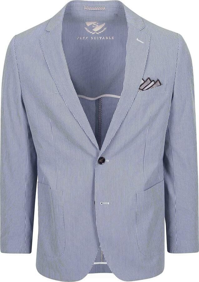Suitable Blazer Colbert Lind Strepen Blauw - Foto 4