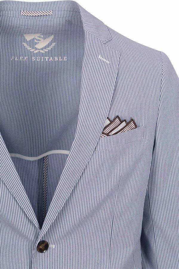 Suitable Blazer Colbert Lind Strepen Blauw - Foto 4