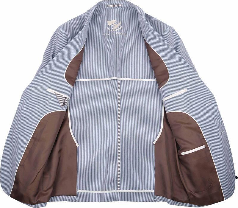 Suitable Blazer Colbert Lind Strepen Blauw - Foto 3
