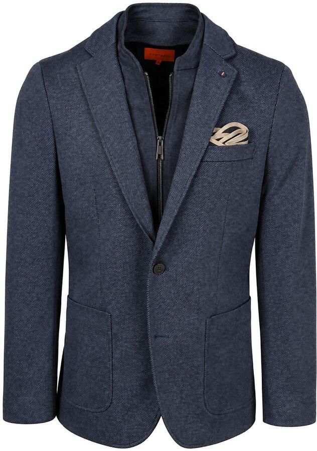 Suitable Blazer Colbert Lommer Twill Inlay Navy