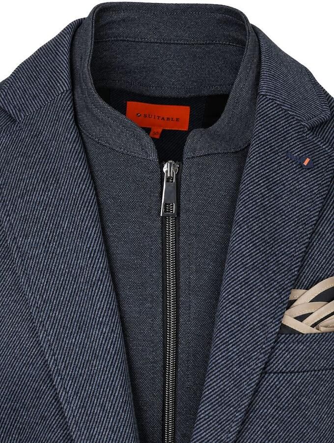 Suitable Blazer Colbert Lommer Twill Inlay Navy - Foto 2