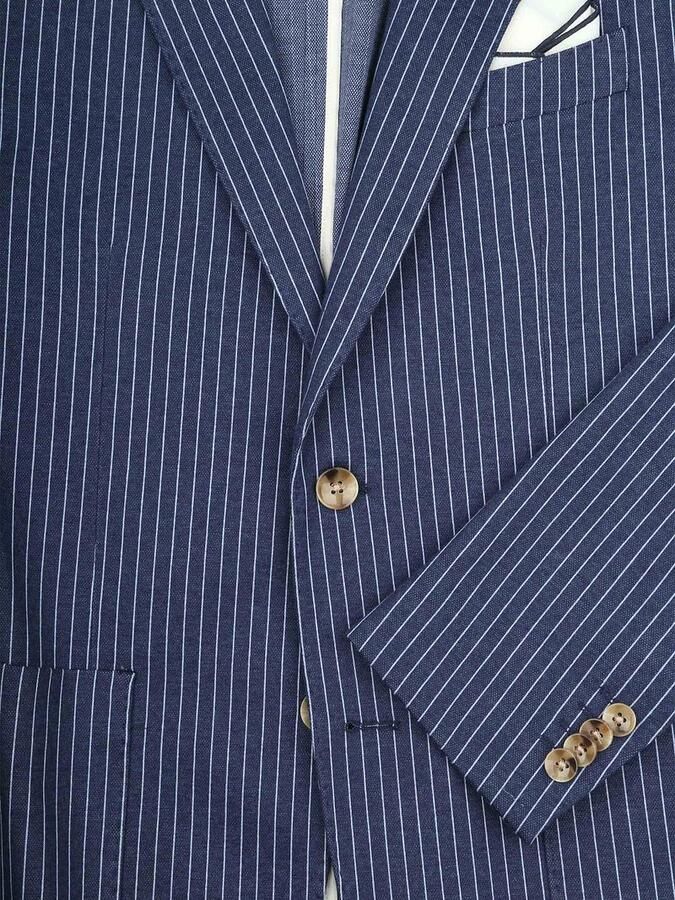 Suitable Blazer Colbert Mylo Pinstripe Navy - Foto 3