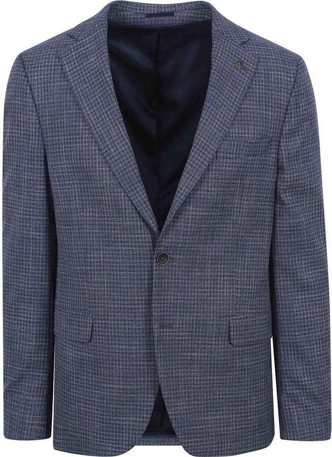 Suitable Colbert Royal Blauw Ruiten