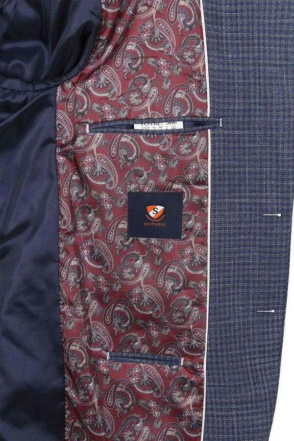 Suitable Colbert Royal Blauw Ruiten - Foto 3