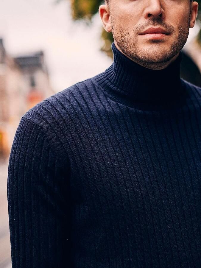 Suitable Coltrui Rib Merino Navy