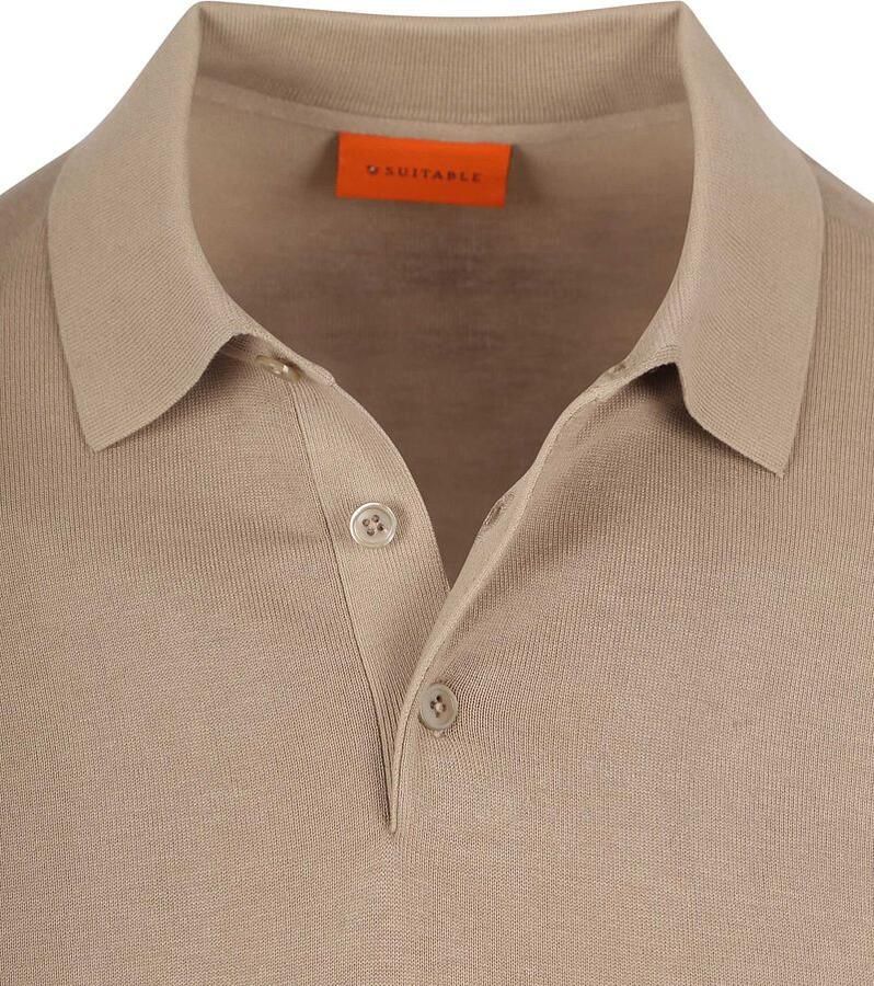 Suitable Compact Cotton Poloshirt Beige