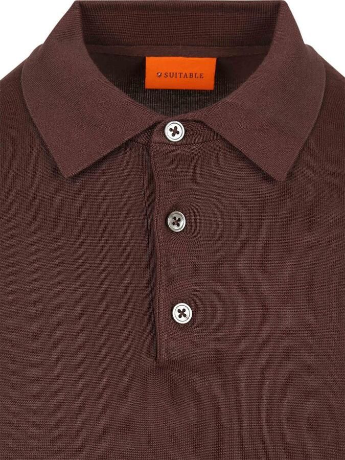 Suitable Compact Cotton Poloshirt Bordeaux