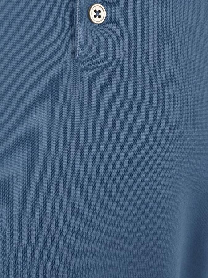 Suitable Compact Cotton Poloshirt Denim Blauw - Foto 3