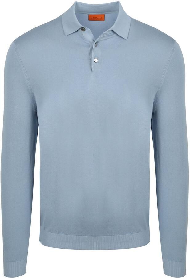 Suitable Compact Cotton Poloshirt Staal Blauw