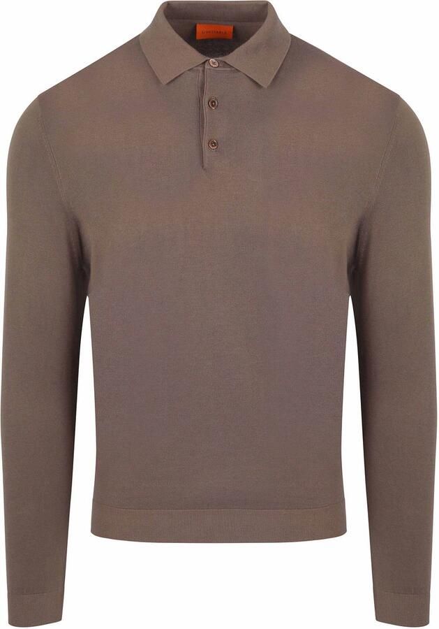 Suitable Compact Cotton Poloshirt Taupe