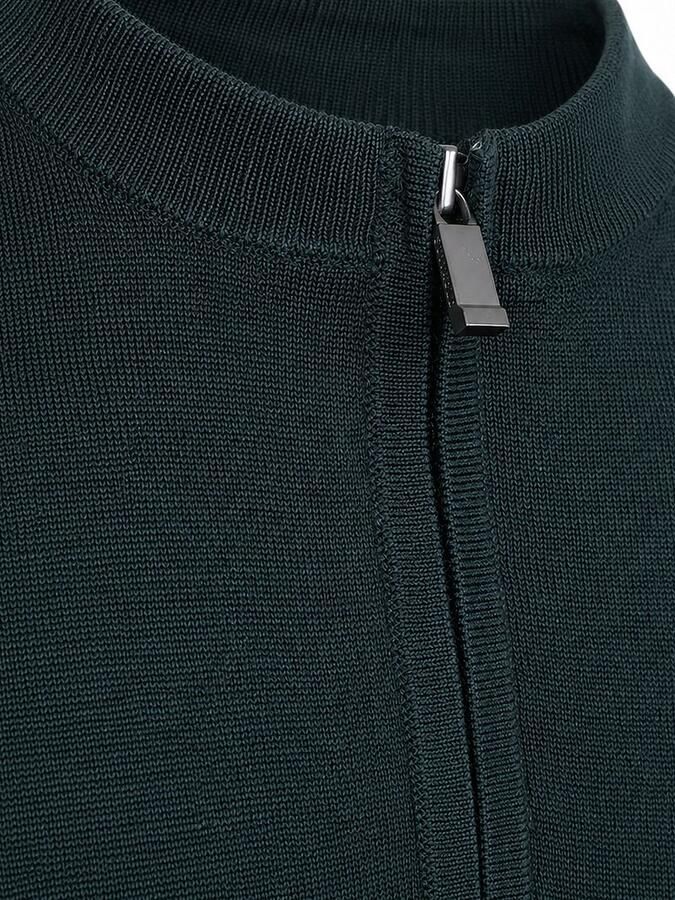 Suitable Crew Zip Merino Donkergroen - Foto 3