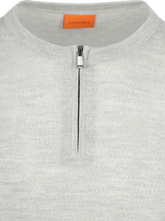 Suitable Crew Zip Merino Grijs - Foto 2