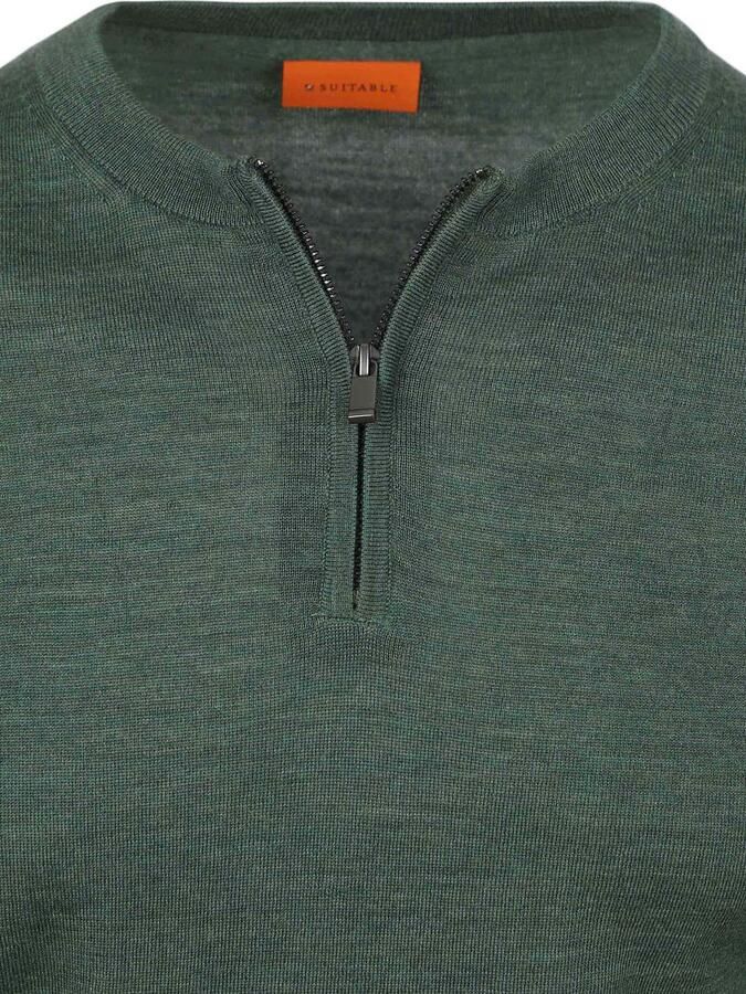 Suitable Crew Zip Merino Groen