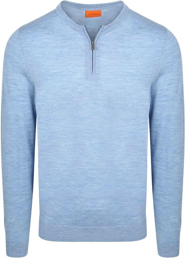 Suitable Crew Zip Merino Lichtblauw