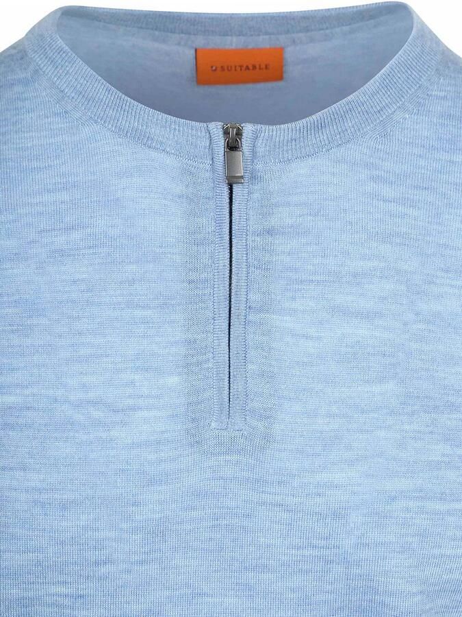 Suitable Crew Zip Merino Lichtblauw - Foto 2