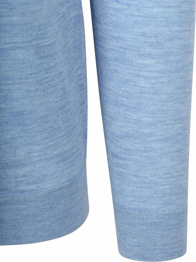 Suitable Crew Zip Merino Lichtblauw - Foto 4