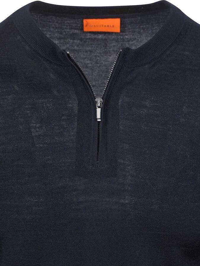 Suitable Crew Zip Merino Navy