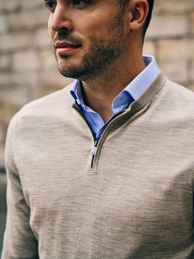 Suitable Crew Zip Merino Sand - Foto 2