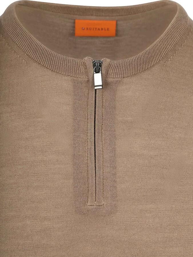 Suitable Crew Zip Merino Taupe - Foto 3