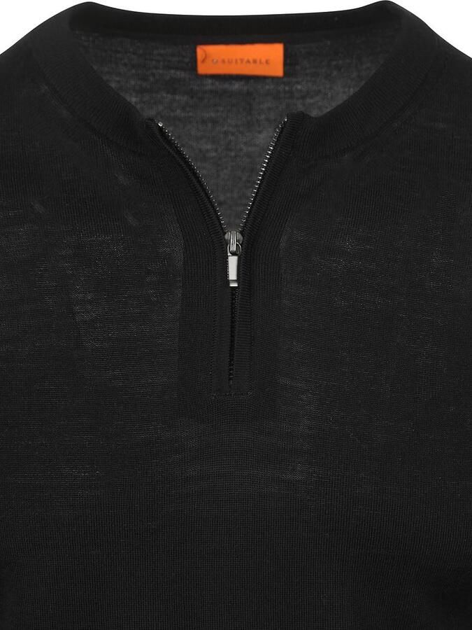 Suitable Crew Zip Merino Zwart - Foto 2