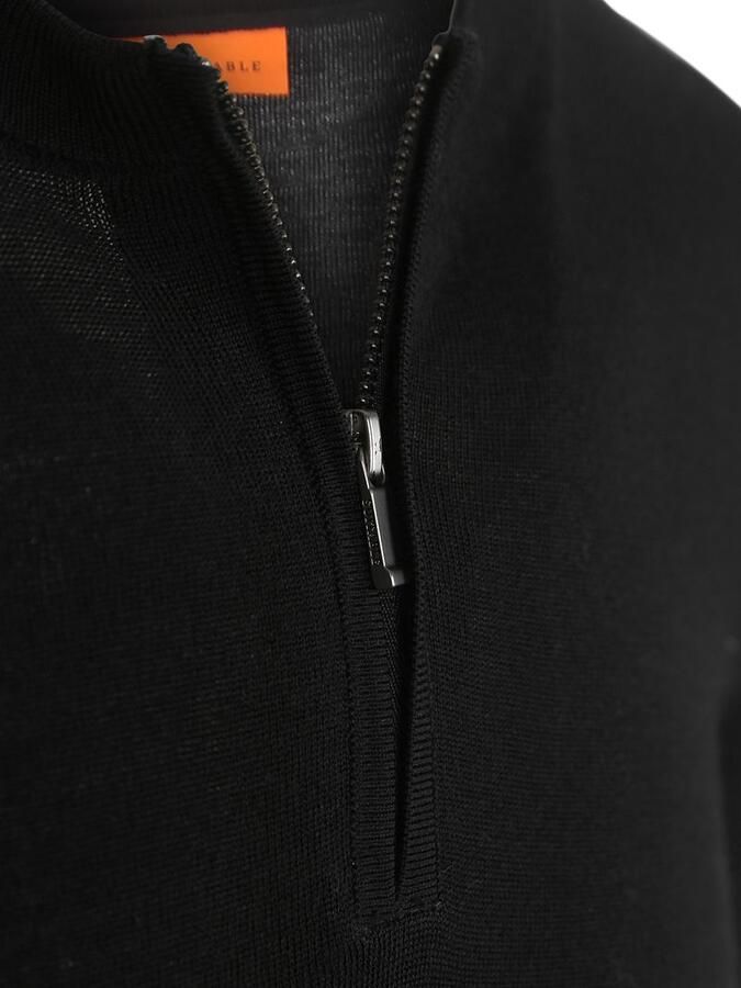 Suitable Crew Zip Merino Zwart - Foto 3