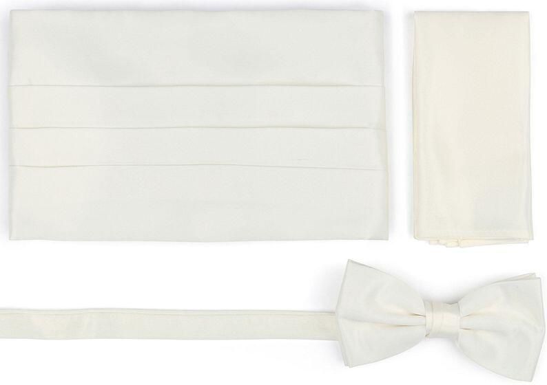 Suitable Cumberband Strik Pochet Set Off White