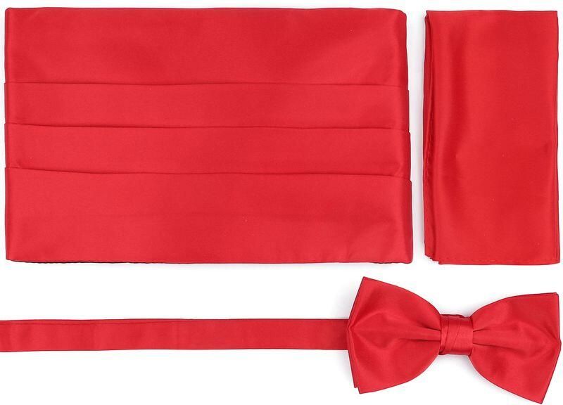 Suitable Cumberband Strik Pochet Set Rood
