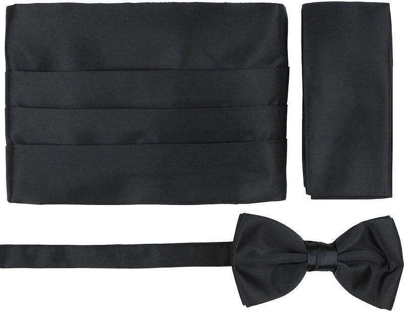 Suitable Cumberband Strik Pochet Set Zwart