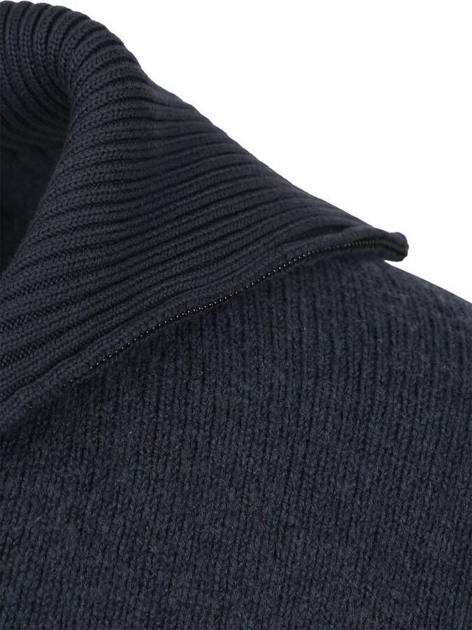 Suitable Deep Zip Pullover Boiled Wool Navy - Foto 2