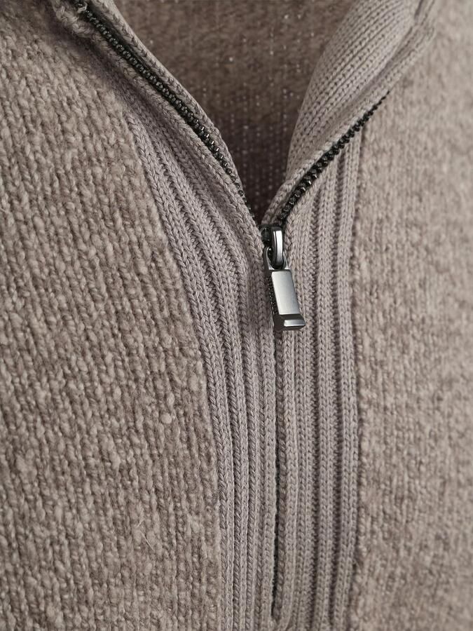 Suitable Deep Zip Pullover Boiled Wool Taupe - Foto 2
