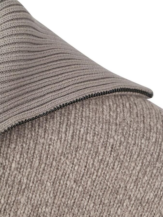 Suitable Deep Zip Pullover Boiled Wool Taupe - Foto 3