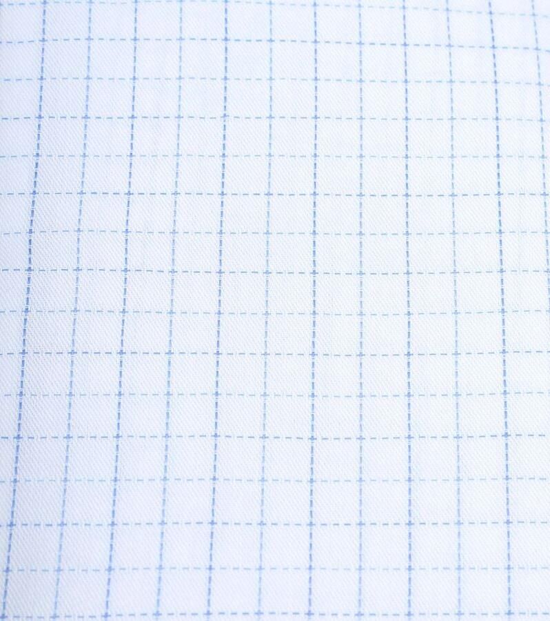 Suitable Overhemd Lange Mouw Dobby Overhemd Ruit Lichtblauw