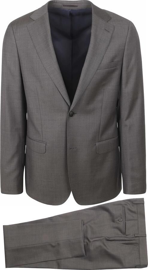 Suitable Colbert Faux Uni Kostuum Wol Grijs